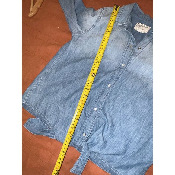 Current/Elliott Womens Tie Front Chambray Shirt Size 0 Western - Picture 6 of 7